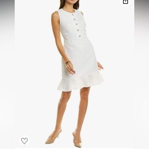 Karl Lagerfeld white tweed shift dress